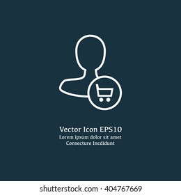 Vector illustration of user buy icon