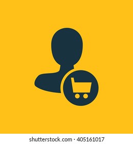 Vector illustration of user buy icon