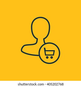 Vector illustration of user buy icon