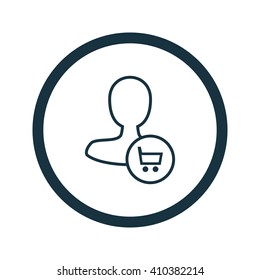 Vector illustration of user buy icon