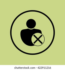 Vector illustration of user cancel icon. Premium quality web icon.