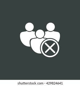 Vector illustration of user cancel sign icon on dark background.