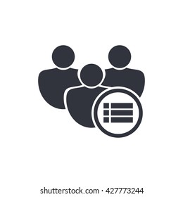 Vector illustration of user detail sign icon on white background.