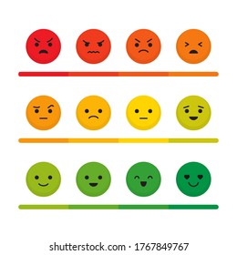 vector illustration user experience feedback concept different mood neutral and negative rating. premium design
