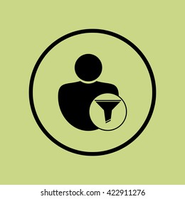 Vector illustration of user filter icon. Premium quality web icon.