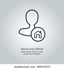 Vector illustration of user home icon