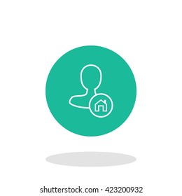 Vector illustration of user home icon