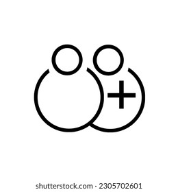 Vector illustration, User icon, Add to friends icon, contact, black and white circle shape, Lombok Indonesia.