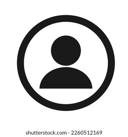 Vector illustration, user icon in a circle. 