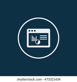 Vector illustration of user interface on digital tablet and on mobile devices with flat simplistic inforgraphic charts and web design on a screen