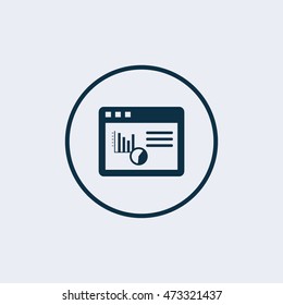 Vector illustration of user interface on digital tablet and on mobile devices with flat simplistic inforgraphic charts and web design on a screen