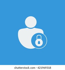 Vector illustration of user lock close icon. Premium quality web icon.