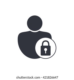 Vector illustration of user lock icon. Premium quality web icon.