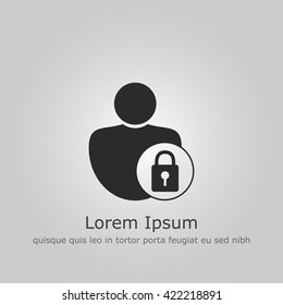 Vector illustration of user lock icon. Premium quality web icon.