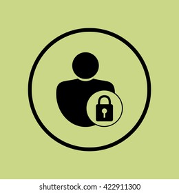 Vector illustration of user lock icon. Premium quality web icon.