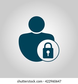 Vector illustration of user lock icon. Premium quality web icon.