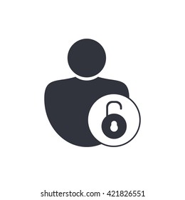 Vector illustration of user open icon. Premium quality web icon.