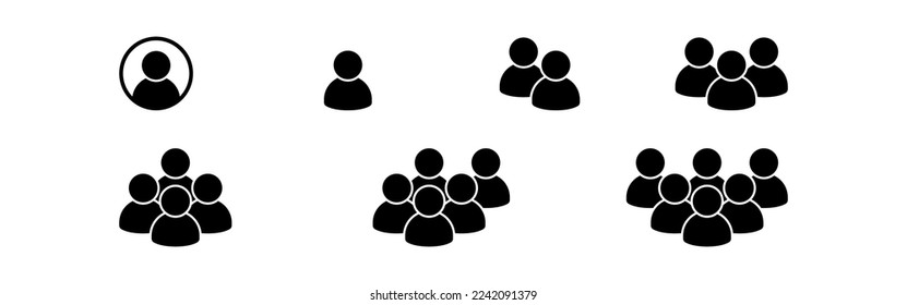 Ilustración vectorial del conjunto de iconos del perfil de usuario aislado