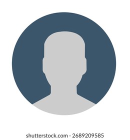 Ilustración vectorial de un ícono de perfil de usuario o avatar en un estilo de diseño plano moderno.