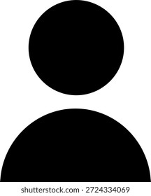 Vector illustration of user profile icon with avatar placeholder, identity symbol, interface element, minimal design, and digital representation graphic