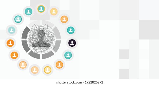 vector illustration of user profile picture connected to other people loading bar and 