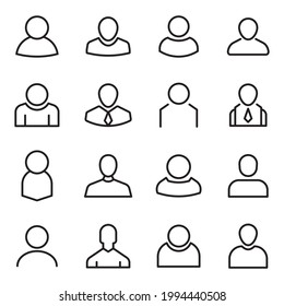 vector illustration of user set icon in black line style. suitable for business graphic assets, web designs, applications, logo templates, designs, print media, etc.