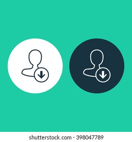 Vector illustration of user vote down icon