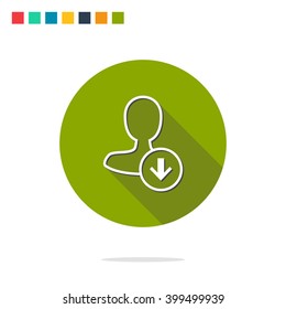 Vector illustration of user vote down icon