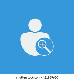 Vector illustration of user zoom in icon. Premium quality web icon.