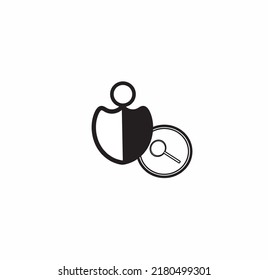 Ilustración vectorial del icono de signo de zoom del usuario en fondo blanco.