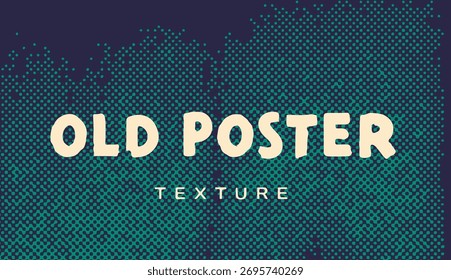 A ilustração vetorial usa um estilo de cartaz retrô com temas vintage e pop art. A imagem apresenta texto em creme arrojado, pontos de meio-tom azul-escuro e um plano de fundo azul-escuro, criando gráficos texturizados e pontilhados.
