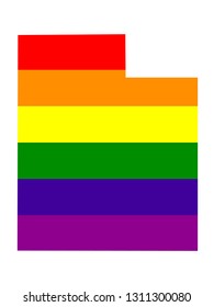 vector illustration of Utah map with LGBT flag