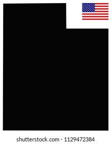 vector illustration of Utah map with USA flag