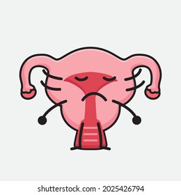 Vector Illustration Uterus Character Cute Face Stock Vector (Royalty ...