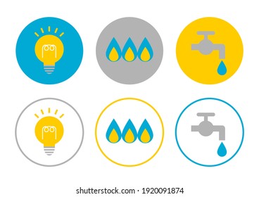 Vector illustration of Utility bill payment. Icons set.