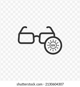 Vector illustration of UV glasses icon in dark color and transparent background(png).