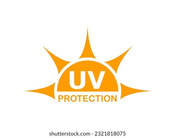 Vector illustration of UV protection logo on white background.