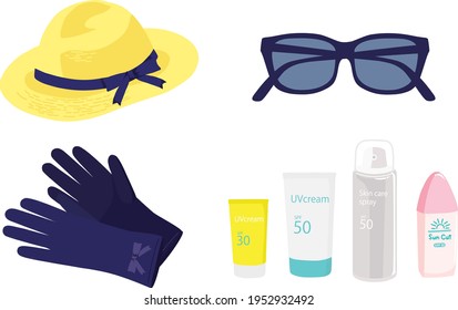 Vector illustration of  UV protection set
