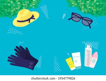 Vector illustration of  UV protection set  background