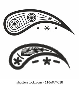 Vector illustration of the Uzbek national pattern Kalampir