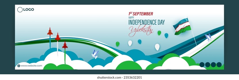 Vector illustration of Uzbekistan Independence Day social media story feed template