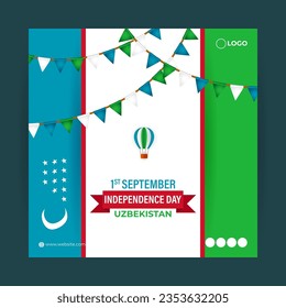 Vector illustration of Uzbekistan Independence Day social media story feed template