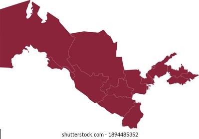 ilustración vectorial del mapa de Uzbekistán