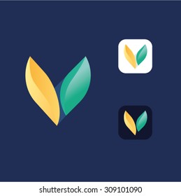Vector illustration V letter icon idea