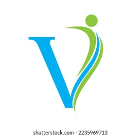 A vector Illustration of V Monogram Logo Initial Vector Isolated Icon 