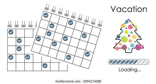 vector illustration of vacation and leisure time planning for Holidays and Christmas