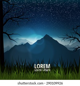 vector illustration. vacation in the mountains, nature. vector background