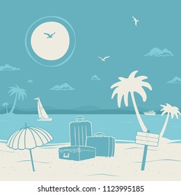 Vector Illustration Vacation theme and Beach