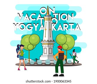 Vector illustration of a vacation in Yogyakarta. tip for your promotion.