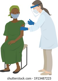 Vector illustration of vaccination developing countries